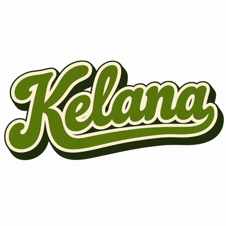 Nama {{brand_name}} dalam script tebal ala logo olahraga dan decal otomotif Amerika 1950–70an: outline tebal, block shad