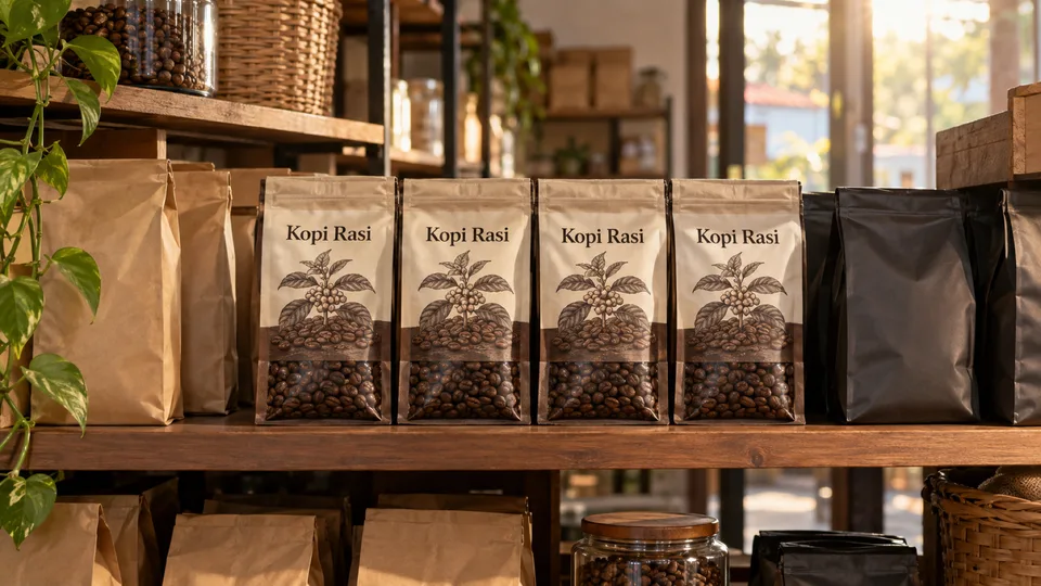 Sudut pandang pembeli: beberapa {{product}} {{brand_name}} berjajar rapi sejajar mata di rak toko di antara produk polos